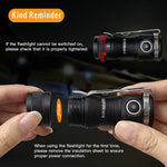 Sofirn SC13 keychain flashlight illuminated in dark setting