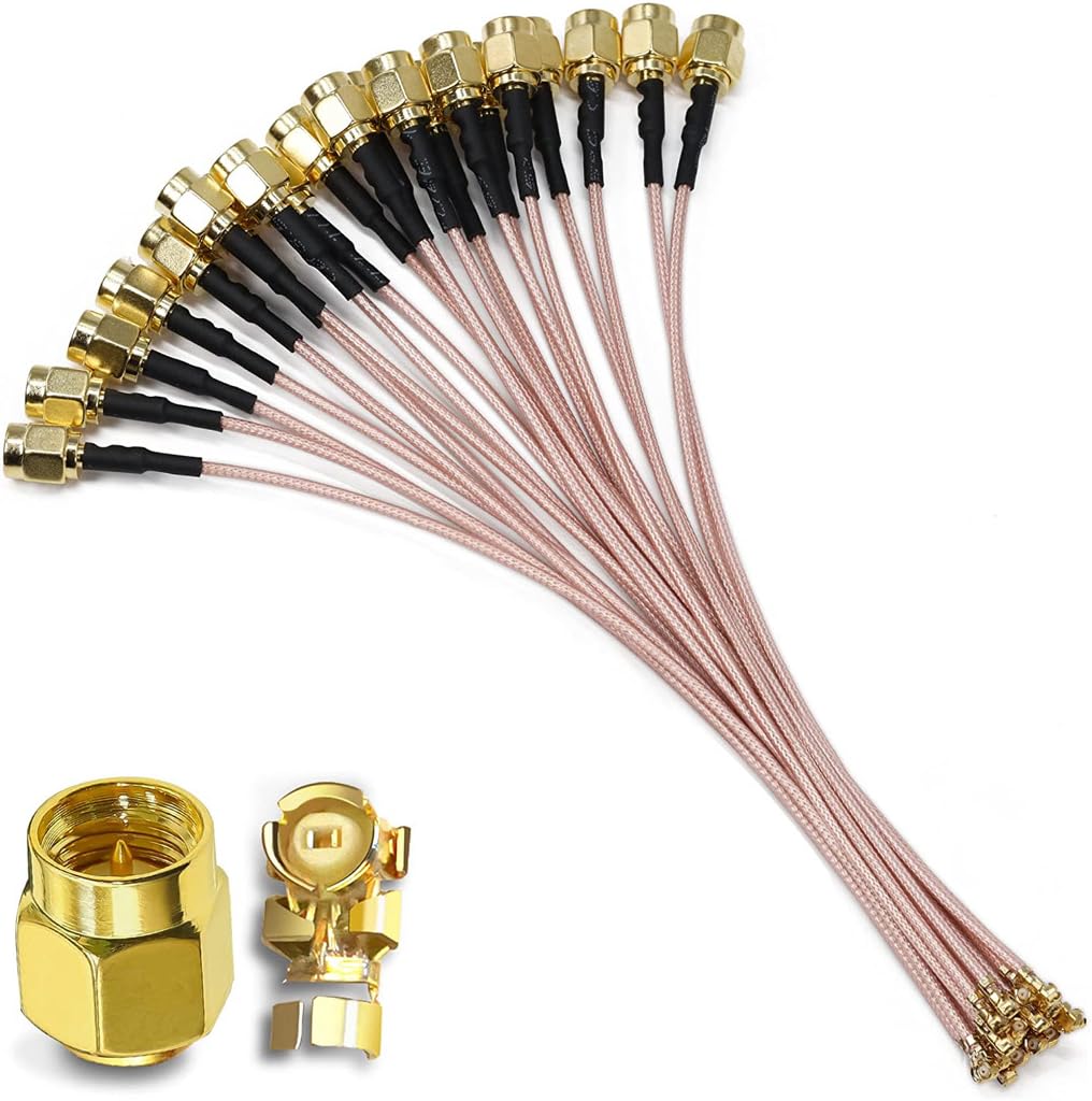 Complete five piece set of Tuolnk fifteen centimeter low-loss network card extension cables.