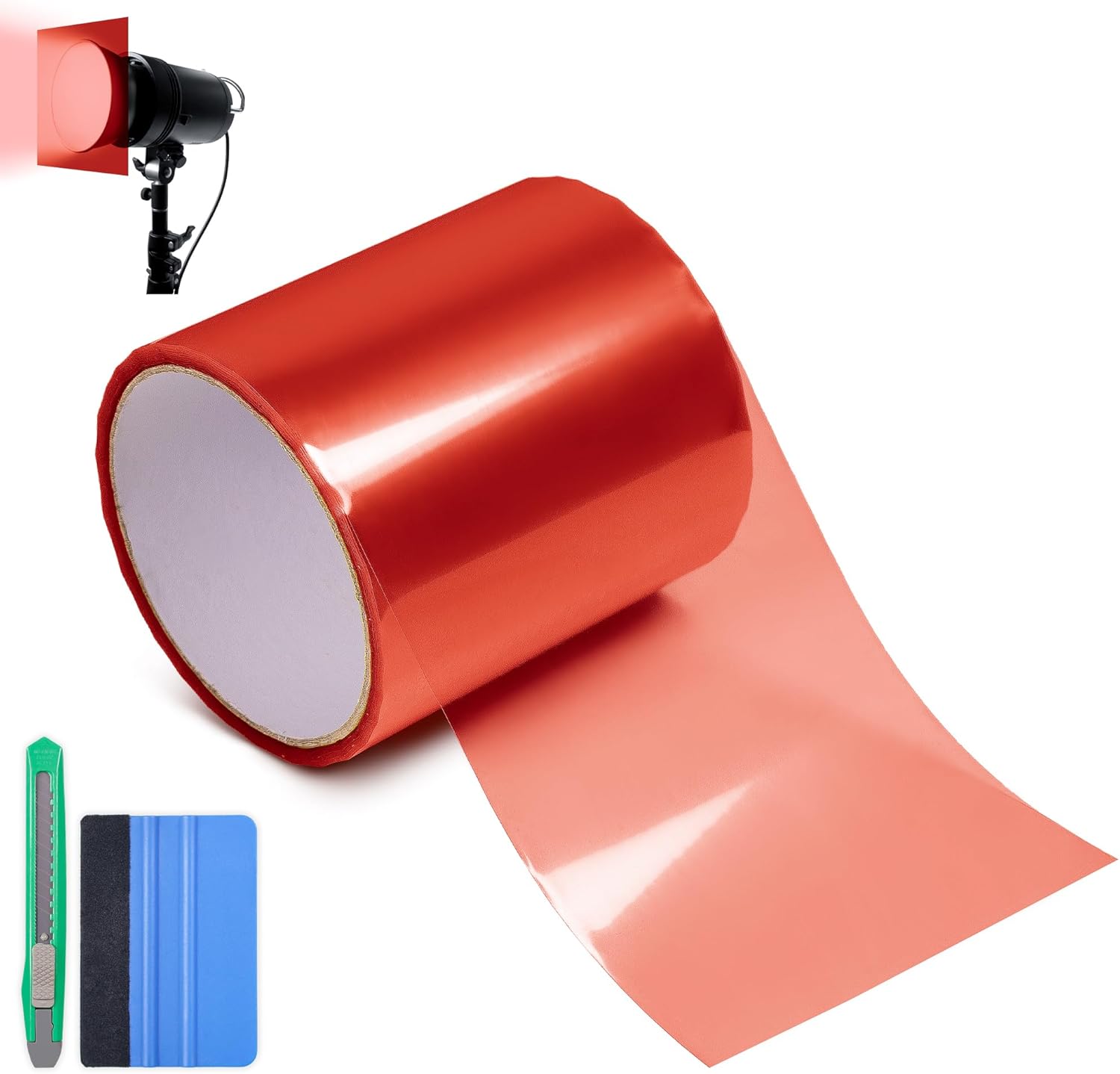 Arespark color transform light filter film red roll front view