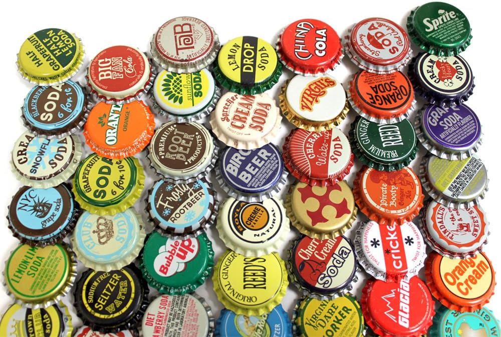 Bottle Cap Co vintage random bottle caps front view collection