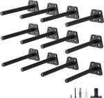 NEODROP 6-Pack 4 Inch Hidden Floating Shelf Bracket, Heavy Duty Blind Shelf Support Hardware | Invisible Wall Brackets for Kitchen, Fireplace Mantel Wood Shelves | Black Powder Coated Solid Steel - Image 12
