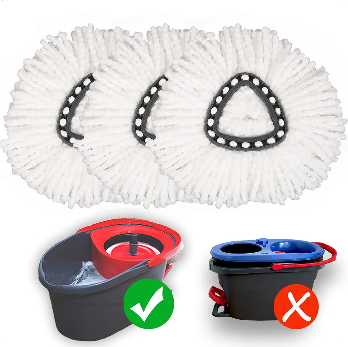 Homsis microfiber mop replacement heads 3 pack front view