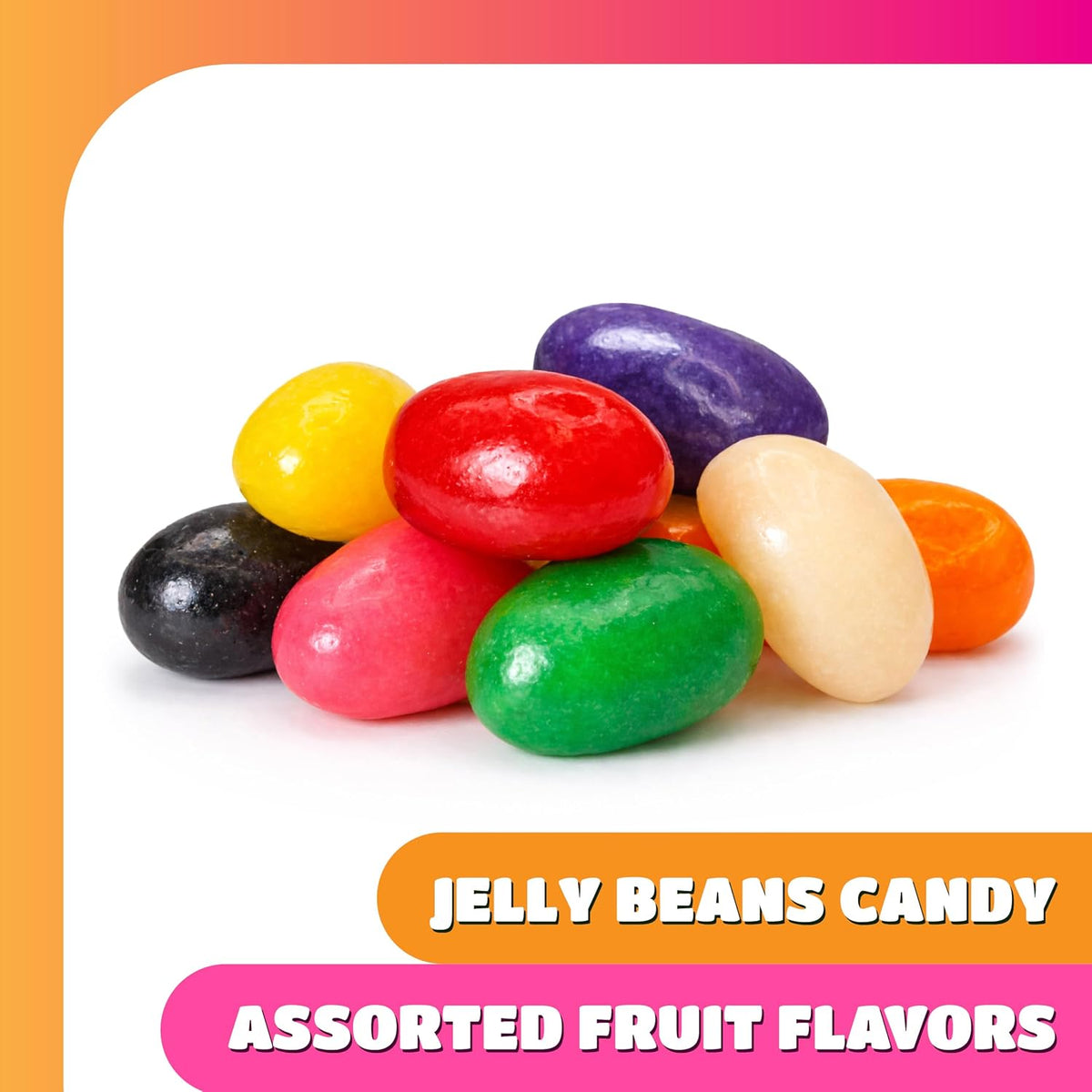 Premium imported fruit and licorice flavored jelly beans close up texture