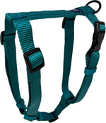 Full view of Hamilton purple nylon harness with hardware