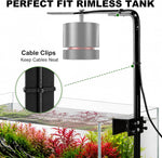 FZONE fish tank light stand showcasing the secure screw mount design on thick glass.