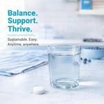 Supplement facts label on the back of the Alkalife pH Balance bottle showcasing accurate dosage info.
