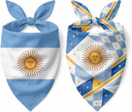 Generic reversible Argentina flag dog bandana front view