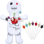 Kathfly 8 Pcs Voodoo Doll Set 7" Voodoo Horror Doll with 7 Pcs Skull Pins Creepy Ghost Dolls Revenge Stress Relieving Inspirational Positive Ornament Gift for Friend Coworkers Birthday Gifts(Purple) - Image 7