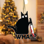 Black kitten christmas tree decoration funny novelty ornament
