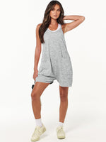 ANRABESS casual sleeveless romper pocket detail closeup