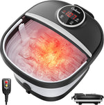 GEHONA collapsible foot spa bath massager front view showcasing the sleek black and white design