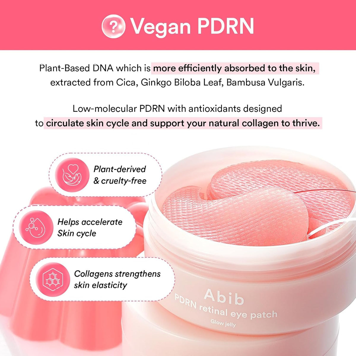 Application of Abib eye patch under the eye for puffiness care