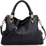 Kattee Women's Leather Purses and Handbags Satchel Tote Shoulder Bag | Top grain pebbled cowhide leather purses with protective feet, and a detachable strap for work, business, and travel. - Image 14