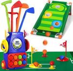 Bennol kids toddler golf set with rolling cart and colorful clubs front view