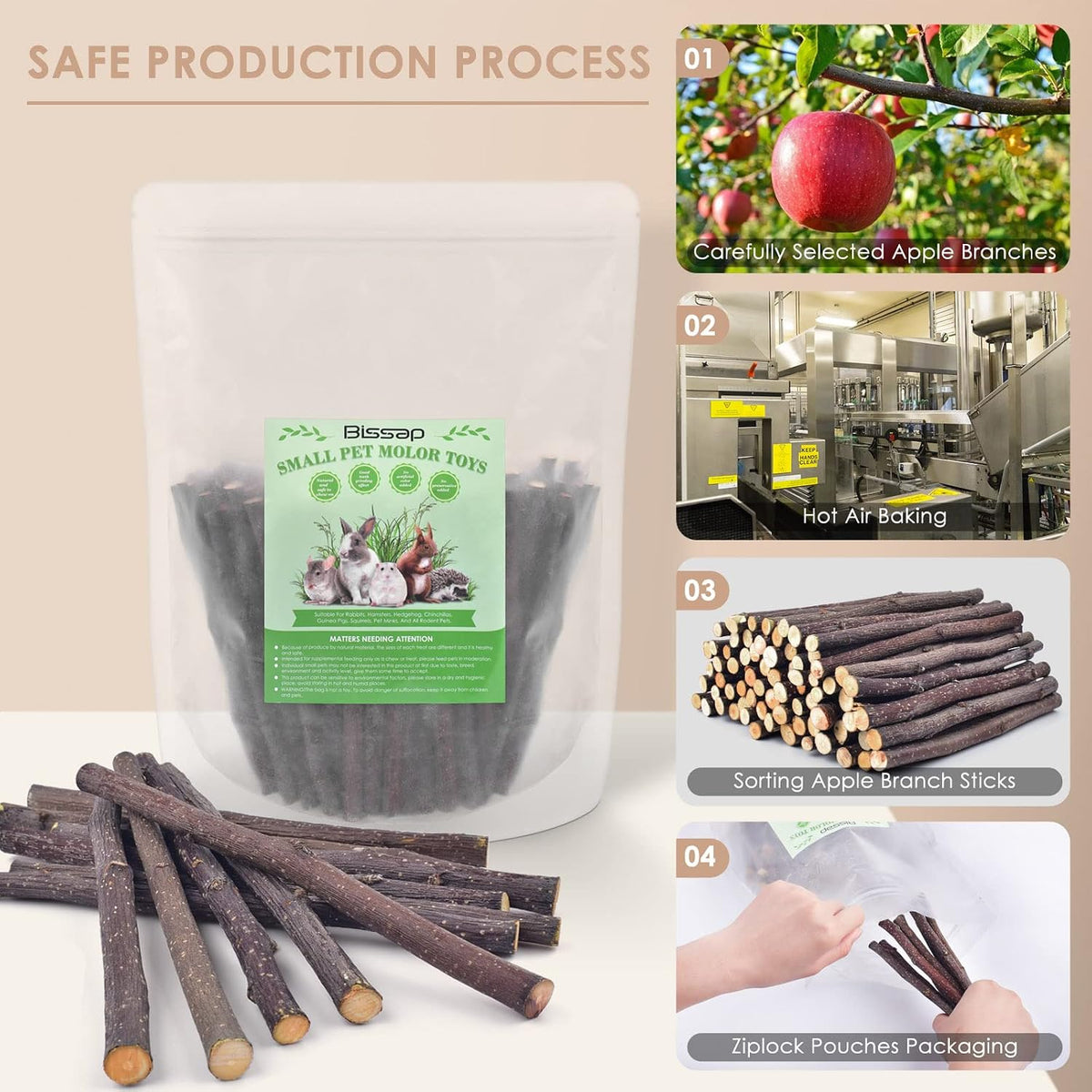 Authentic imported Bissap pet chew toys packaging layout