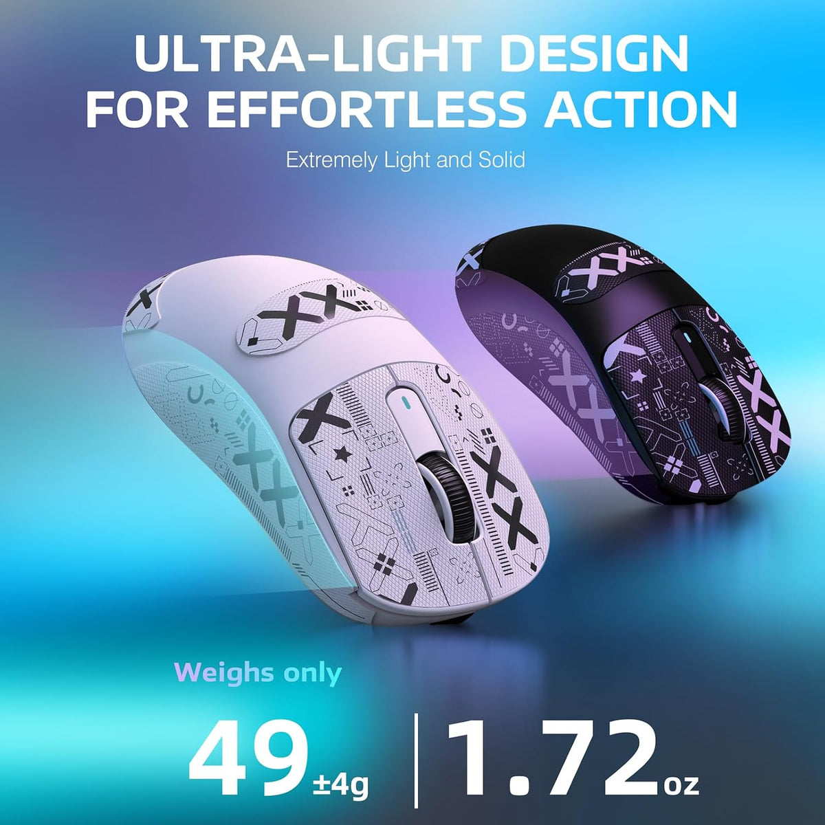 Attack Shark X3 bottom sensor and skate layout view