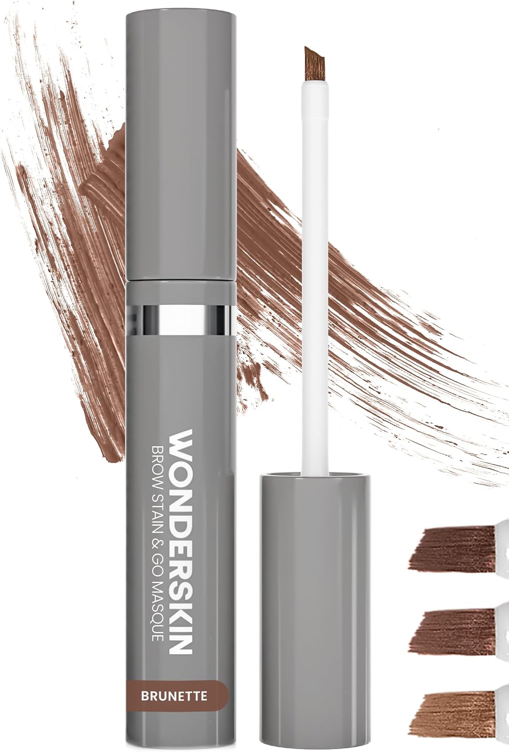 Wonderskin Wonder Blading Brow Stain And Go Masque Brunette front view eyebrow tint tube