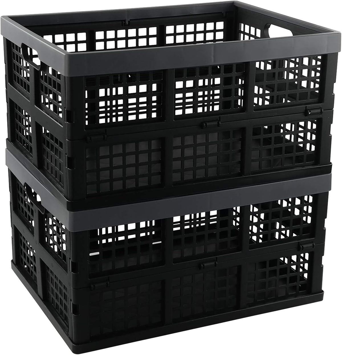 Sosody 34L plastic storage milk crates front view