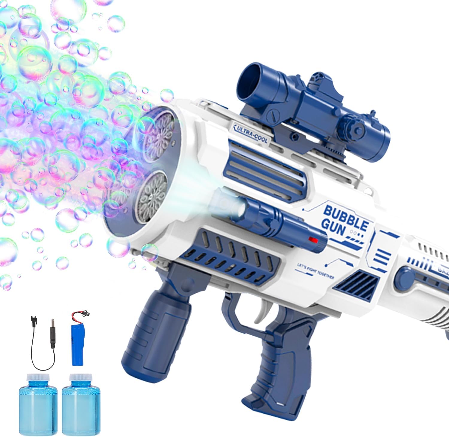 Nicojoy automatic bubble gun blaster front view