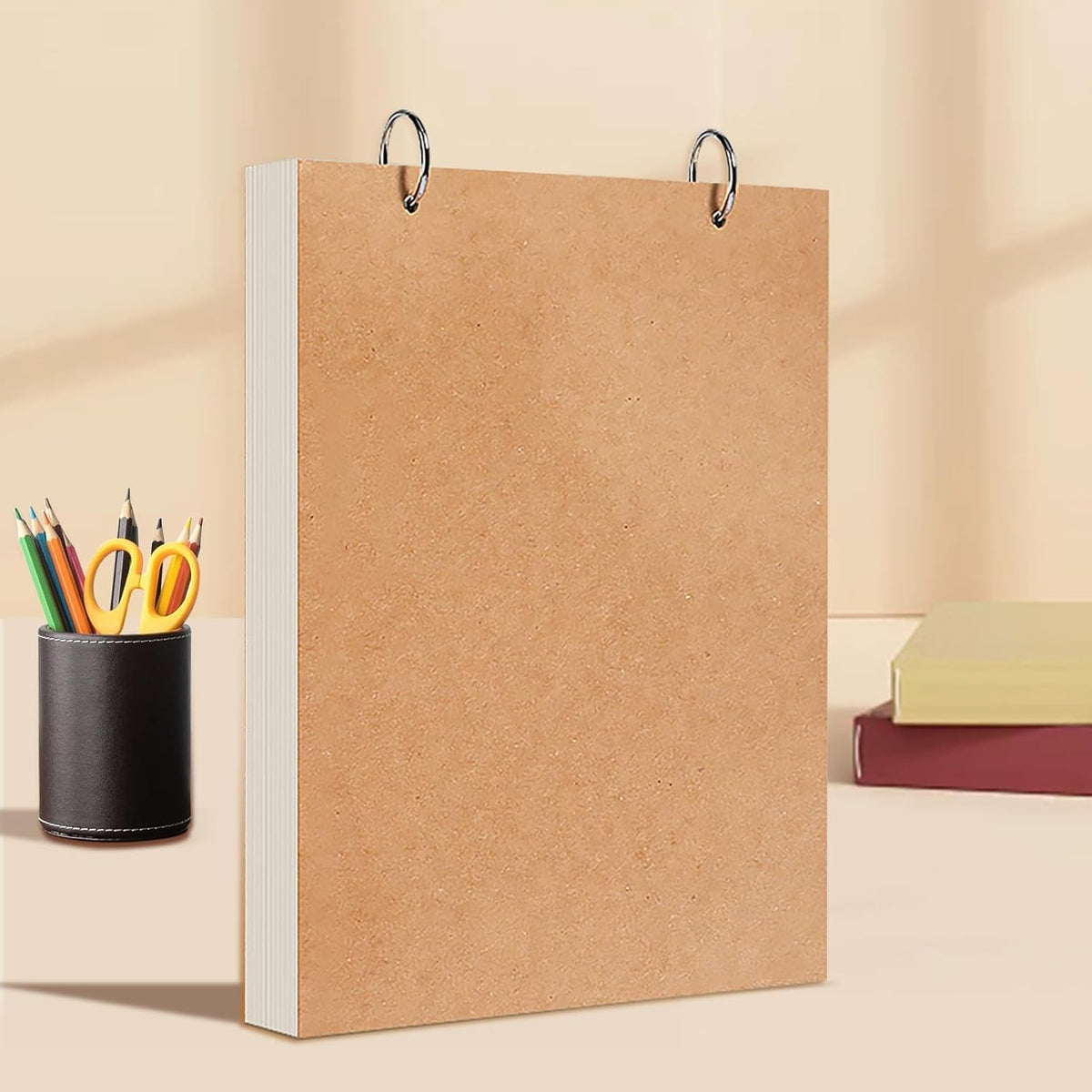 No Brand blank sketchbook with kraft hardcover front view