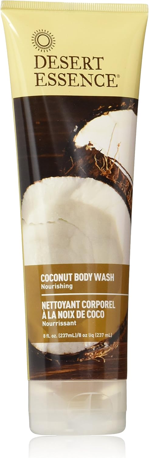 Desert Essence coconut body wash front view bottle package