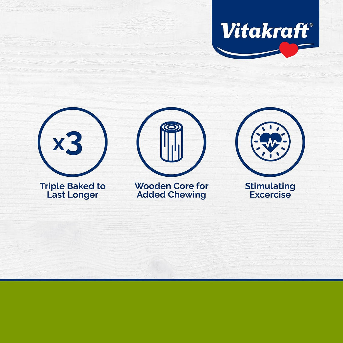 Vitakraft rabbit chew sticks showing the triple baked berry and grain coating