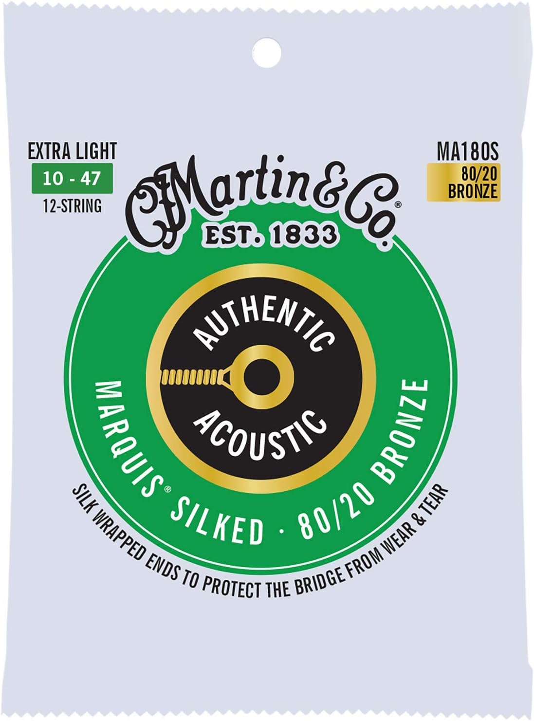 Martin Authentic Acoustic(R) Marquis(R) Silked Guitar Strings - Phosphor Bronze, Light Gauge | Warm, Balanced Tone with Bridge Protection | Silk-Wrapped Ball Ends - Image 10