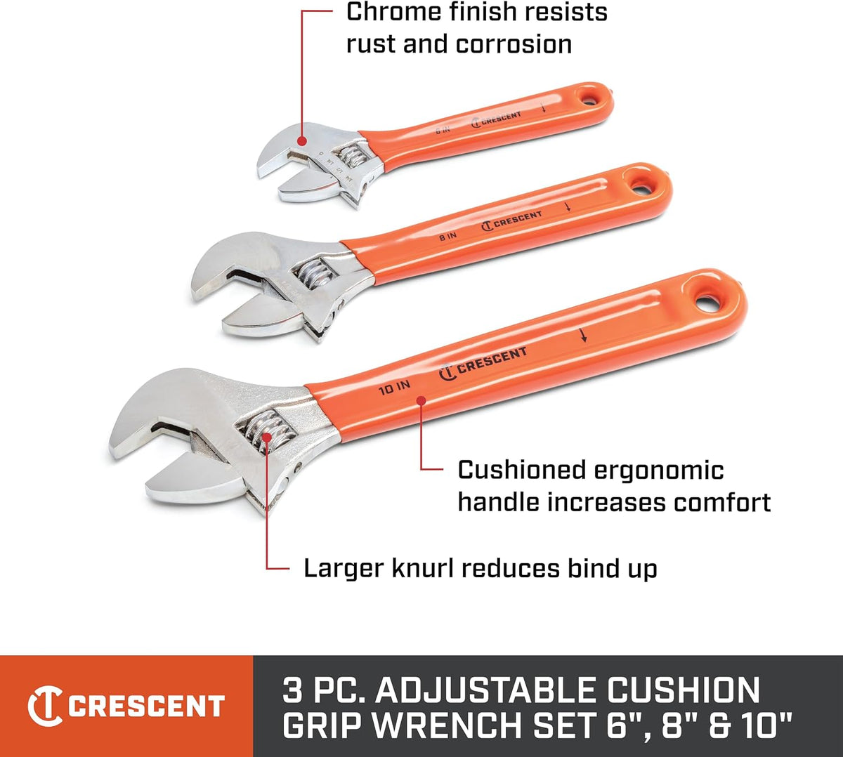 Crescent 6 inch adjustable wrench with comfort handle