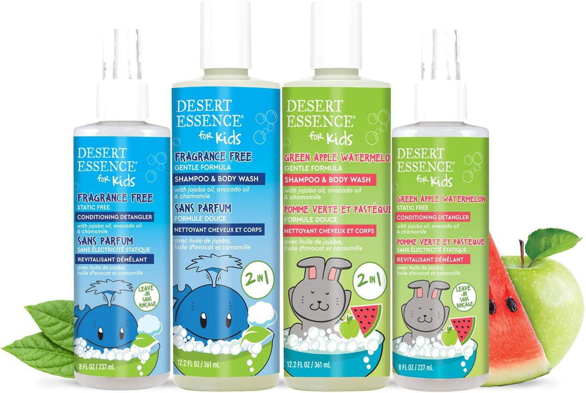 Desert Essence Kids Leave-In Conditioning Detangler packaging overview