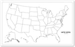 Heavy duty laminated surface texture of the US map poster