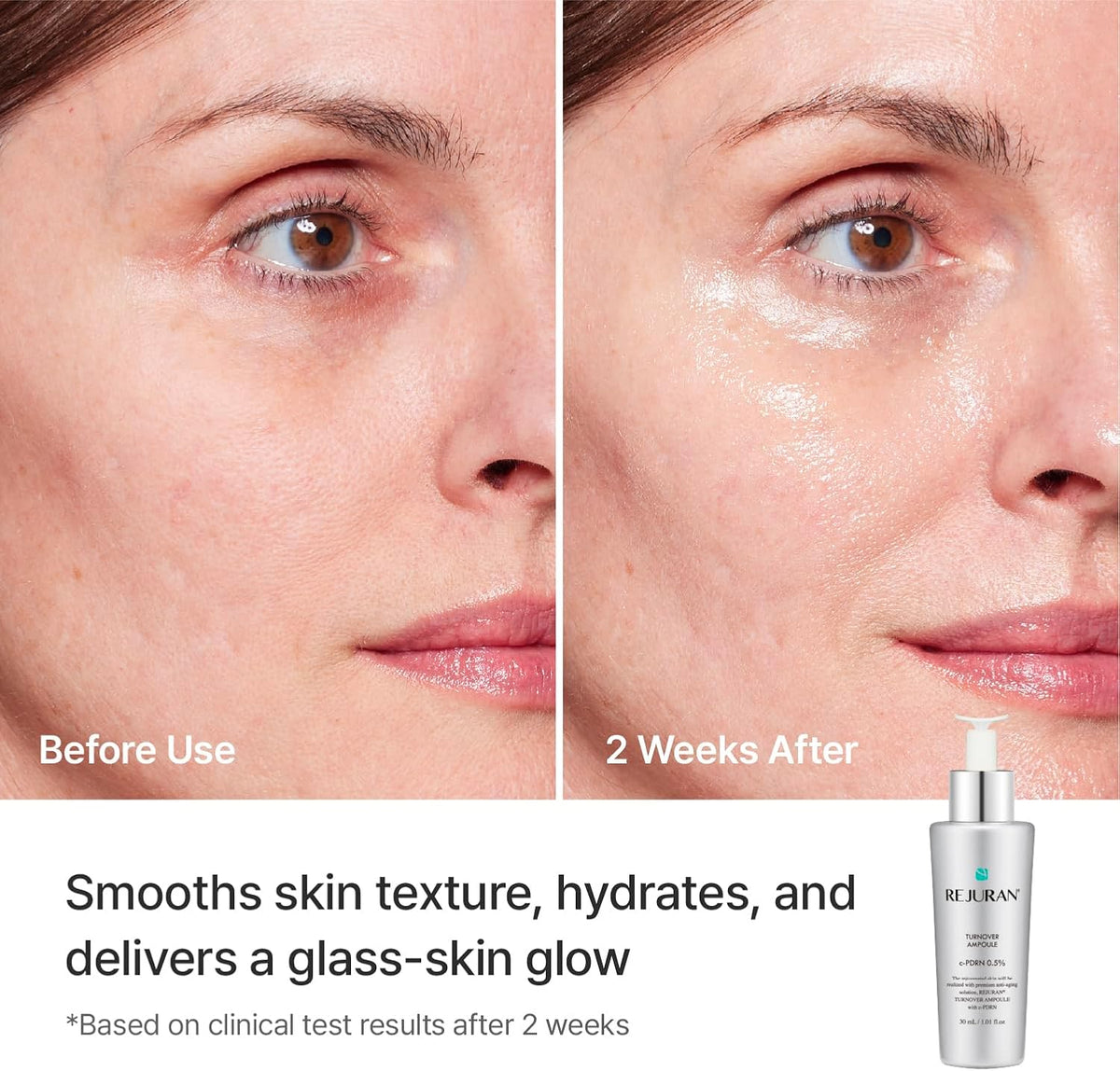 Korean skincare Rejuran Turnover Ampoule application demonstration