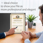 Coidea black cardstock certificate holder angled perspective