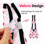 Dacron fabric chicken diaper showing internal pocket for absorbent pads