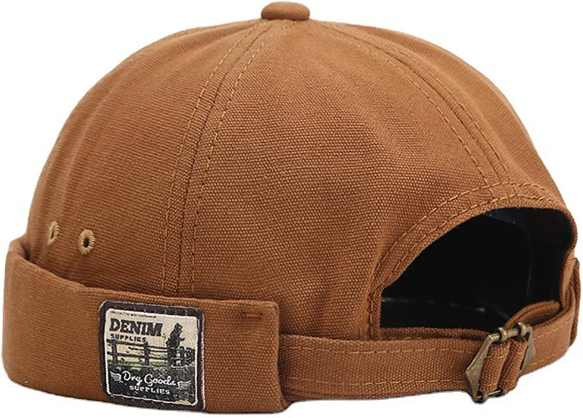 XYIYI Mens Docker Cap Brimless Hats Skullcap Worker Sailor Cap Rolled Cuff Retro Beanie Hat - Image 9