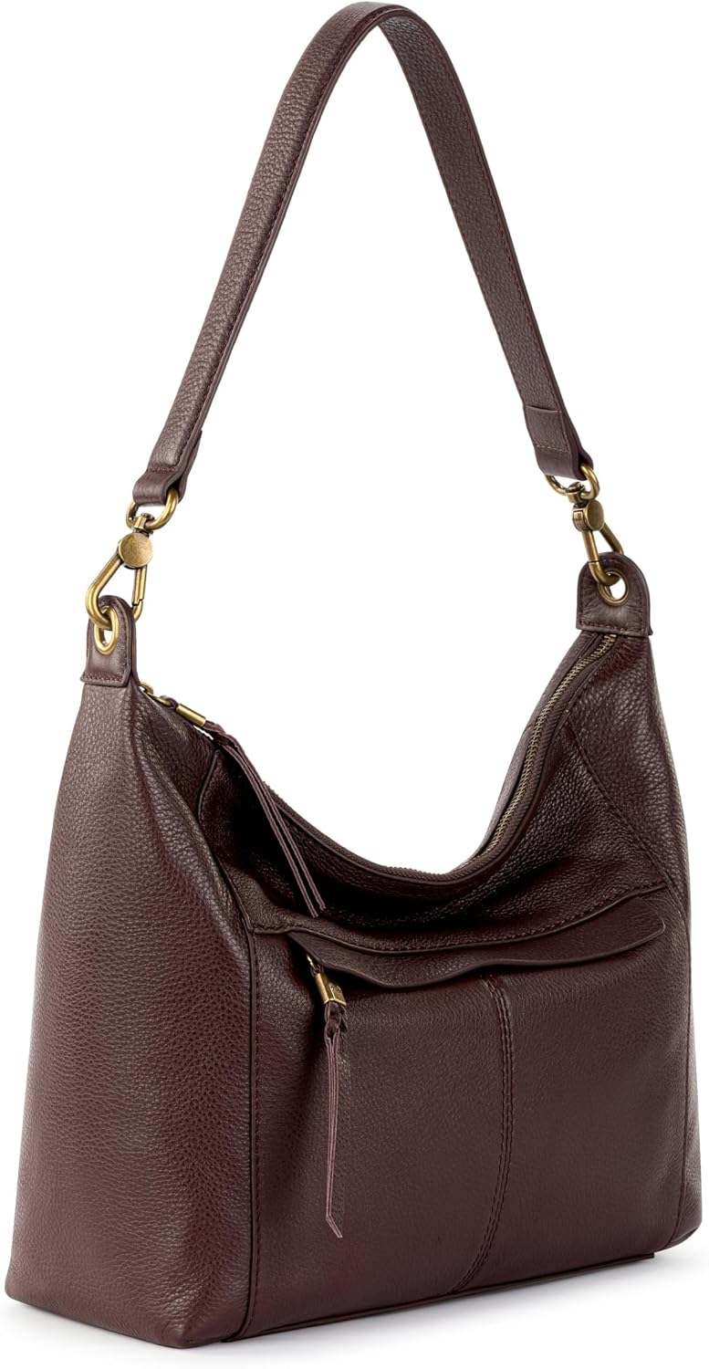 The Sak Alameda hobo purse top zipper closure detail