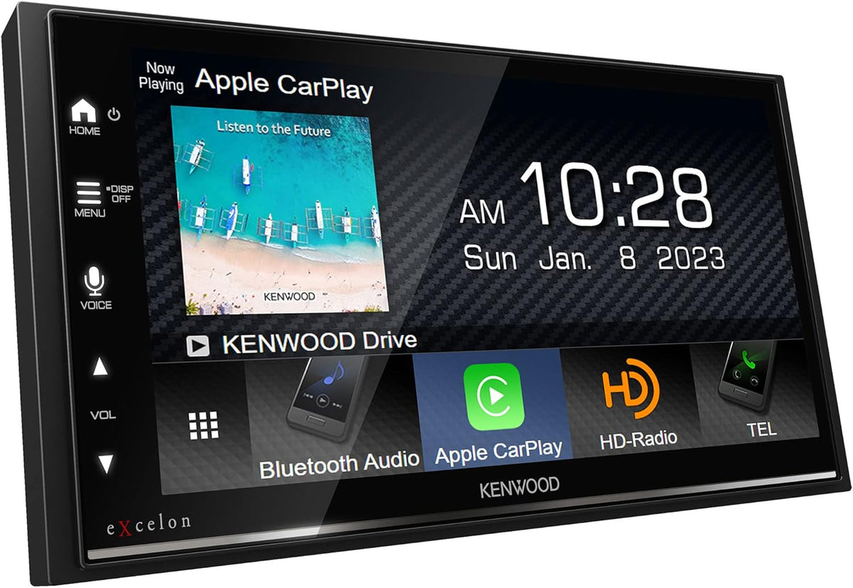 KENWOOD DMX809S eXcelon installed in dashboard interior view