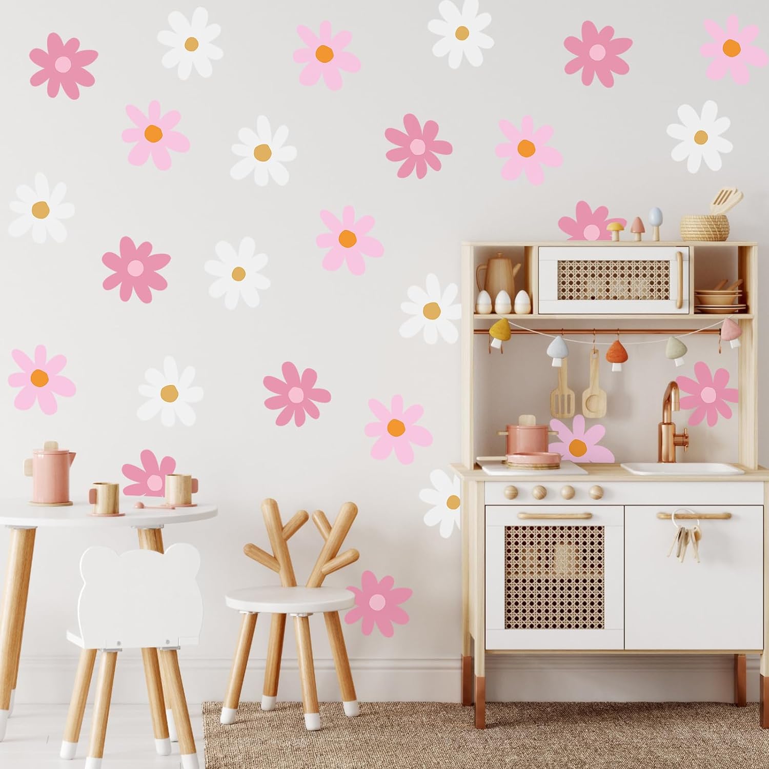 BBTO Daisy Wall Decal floral vinyl stickers set front view