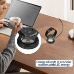 Rounkin solar watch charger showing white light active