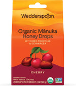 Individual wrapped Wedderspoon organic Manuka honey pops for easy travel.