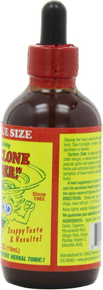 Ginco International Cyclone Cider nutrition label details