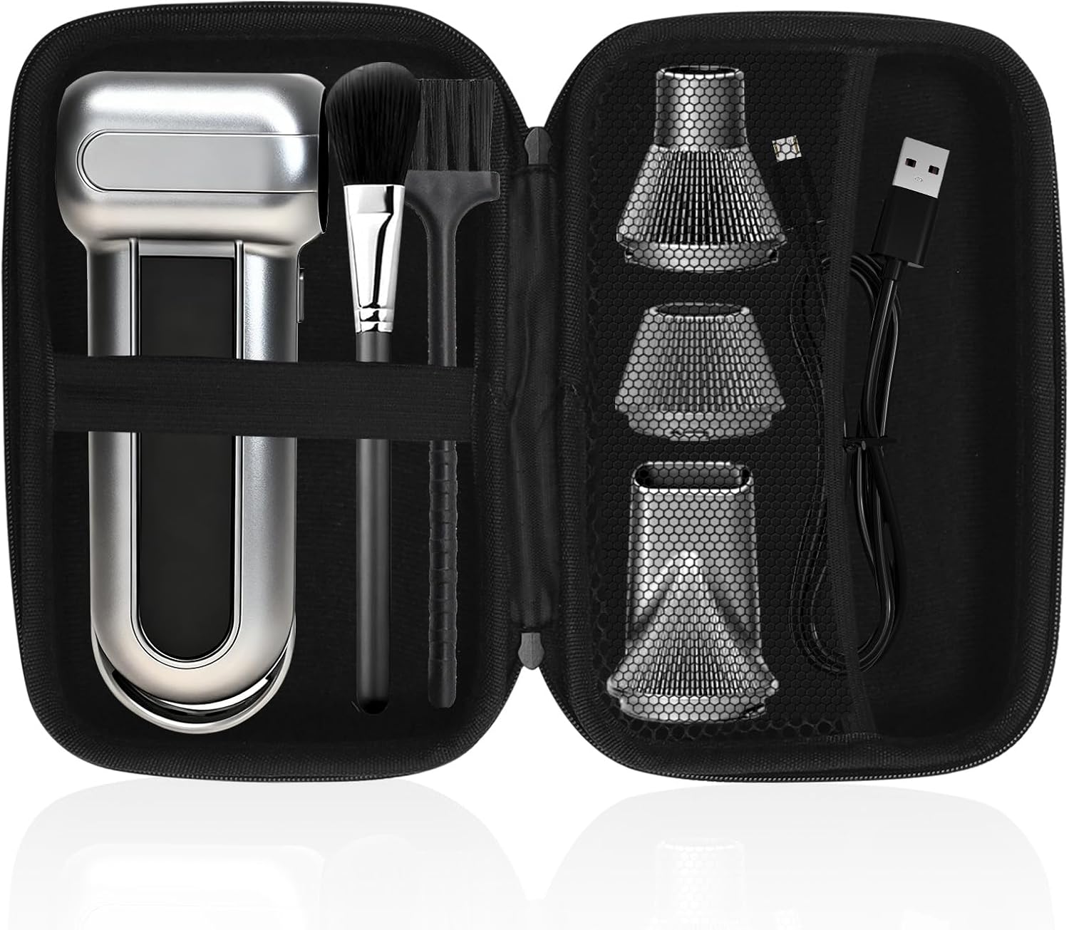Engorgio case for WOLFBOX electric air duster front view showing durable hard shell exterior zipper pouch