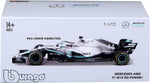 Bburago Mercedes AMG Petronas W10 top angle collectible view
