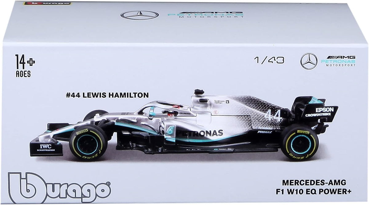 Bburago Mercedes AMG Petronas W10 top angle collectible view