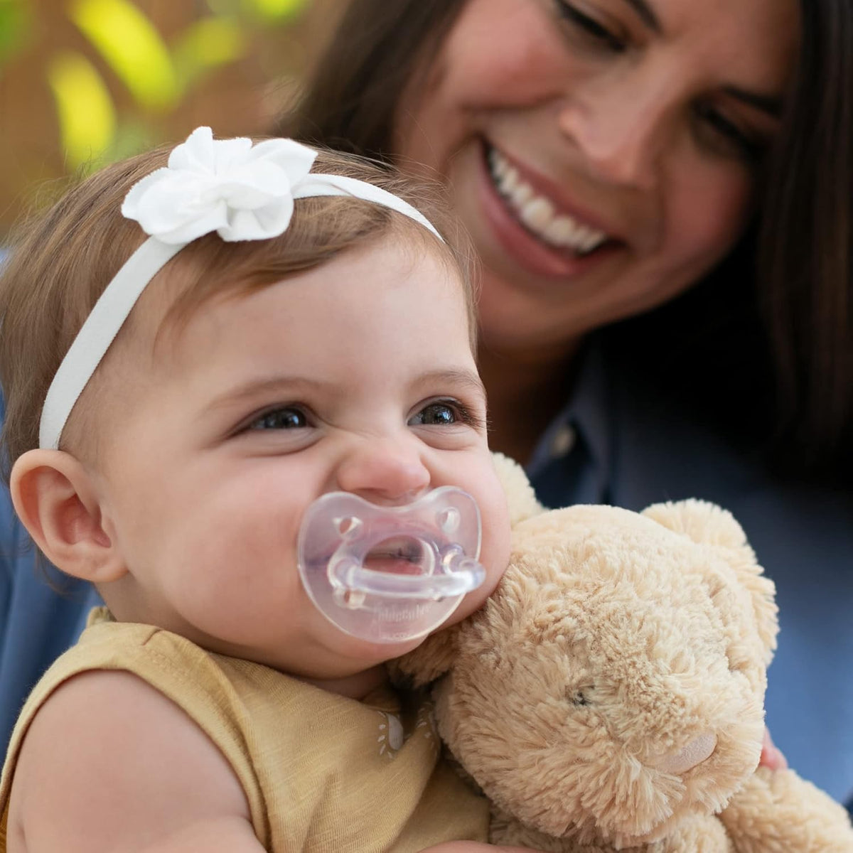 Chicco 6-16 months pacifier showing ventilation holes on shield