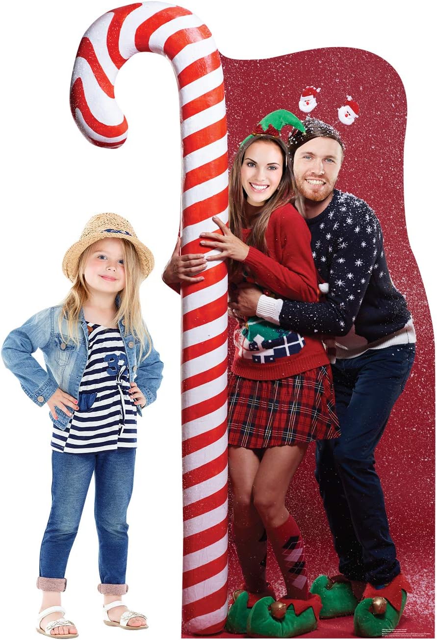 Holiday party photo booth prop face-in-hole cutout