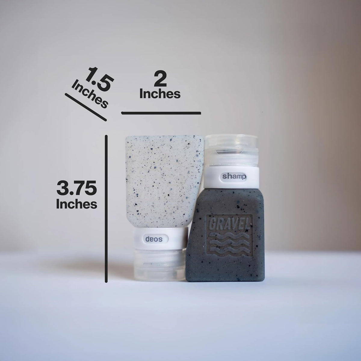 Gravel Silicone Travel Bottles for Toiletries 3oz (2-Pack) - Leakproof, BPA-Free, TSA Approved Travel Bottles with Label System for Shampoo, Conditioner, and Liquid Toiletries (Clear & Gray) - Image 8