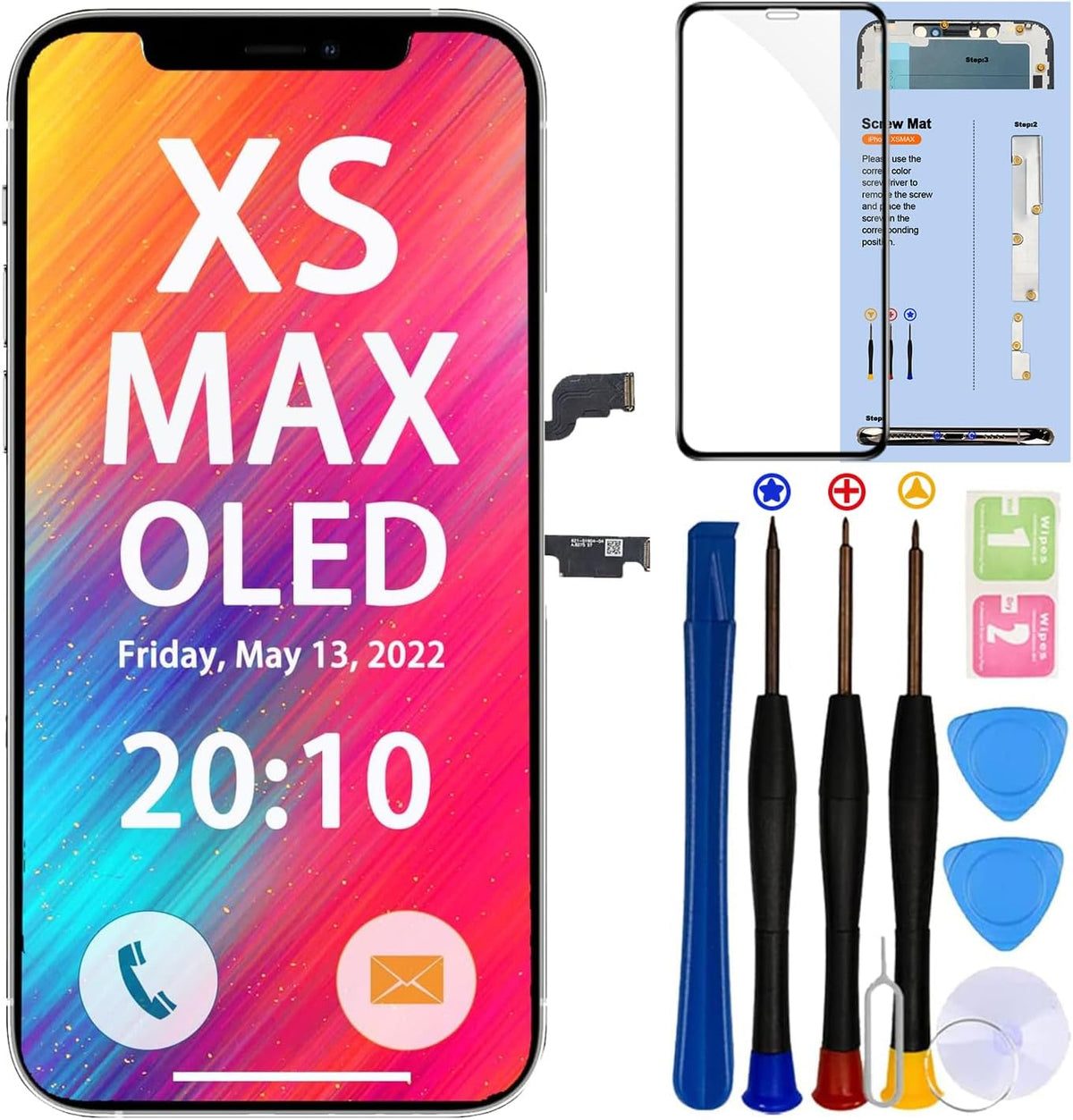 for iPhone 12/12 Pro OLED Screen Replacement Kit [ NOT LCD ] 6.1 inch Full HD Display 3D Touch Screen Digitizer Full Assembly + Repair Tools + Screen Protector | 6.1"3D Touch Full HD,TrueTone Programmable,Face ID Remains,Tools,DIY Install - Image 14