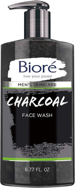 Bioré Men's Skincare Charcoal Face Wash front view bottle