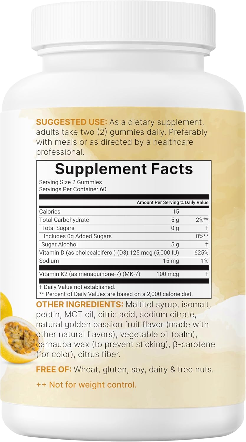 Micro Ingredients Vitamin D3 K2 golden passion fruit flavor highlights
