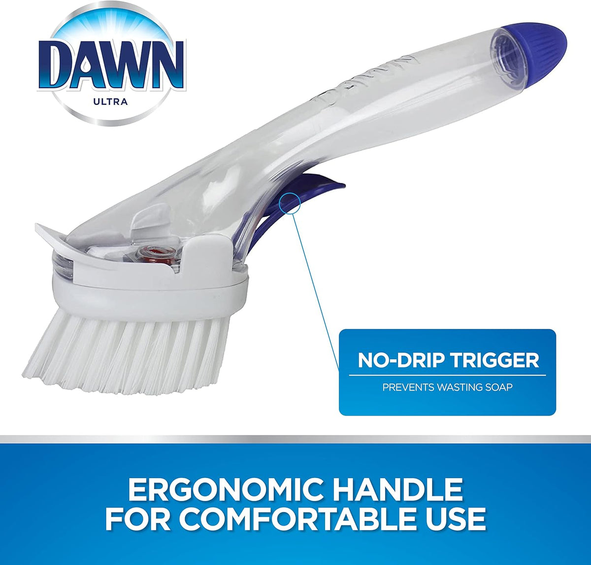 Dawn kitchen dishwashing brush ergonomic grip display